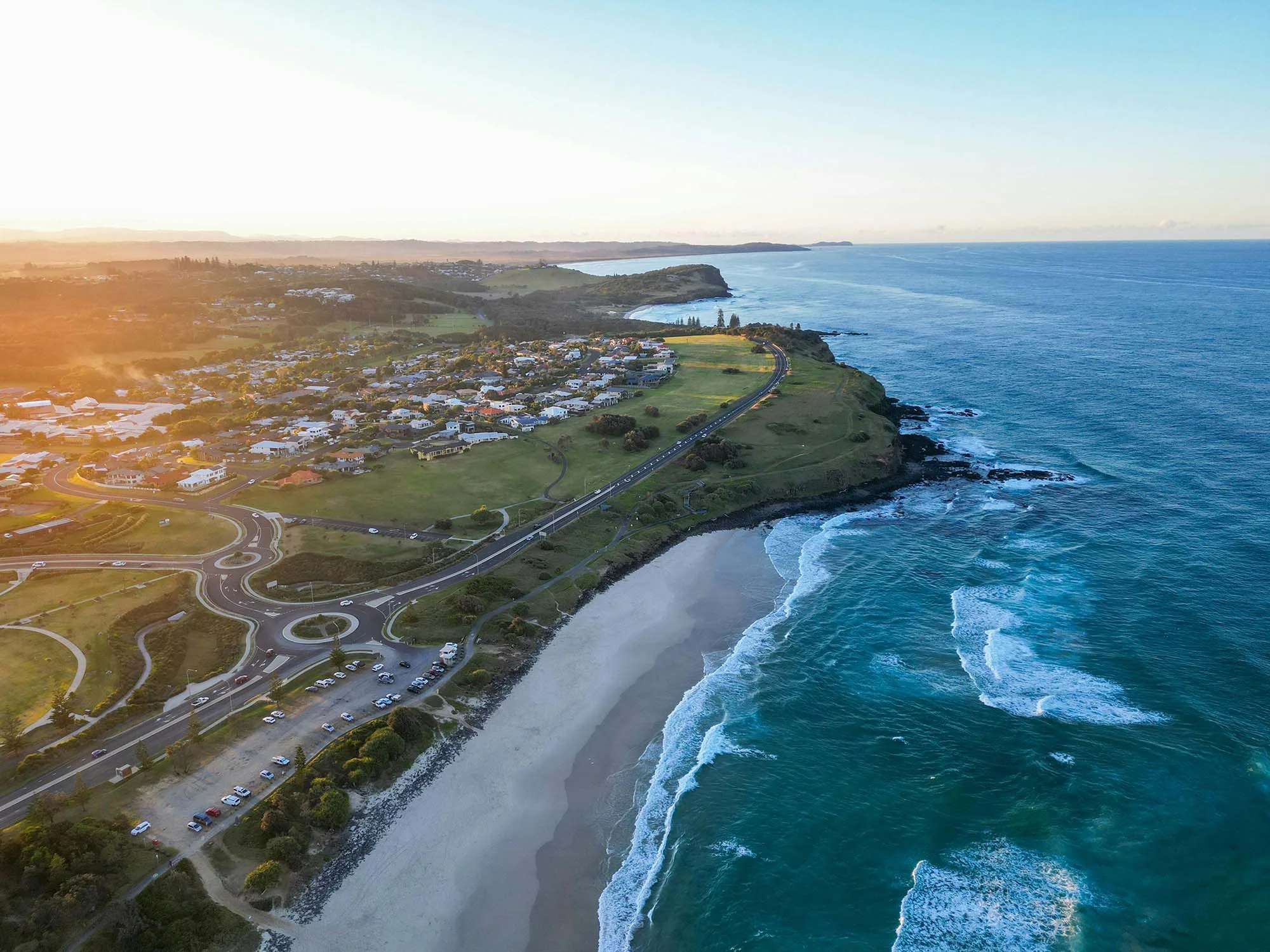Aerial view of Ballina and the Richmond River, Northern Rivers NSW